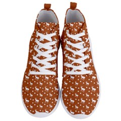 Deer Dots Orange Men s Lightweight High Top Sneakers by snowwhitegirl