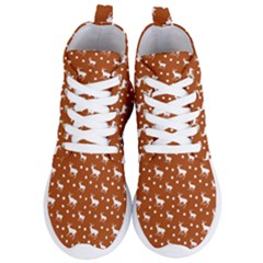 Deer Dots Orange Women s Lightweight High Top Sneakers