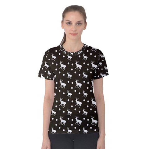 Deer Dots Brown Women s Cotton Tee by snowwhitegirl