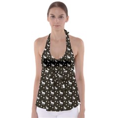 Deer Dots Brown Babydoll Tankini Top by snowwhitegirl