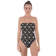 Deer Dots Brown Tie Back One Piece Swimsuit by snowwhitegirl