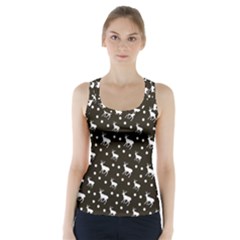 Deer Dots Brown Racer Back Sports Top by snowwhitegirl