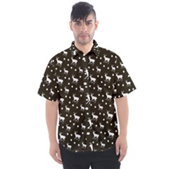 Deer Dots Brown Men s Short Sleeve Shirt