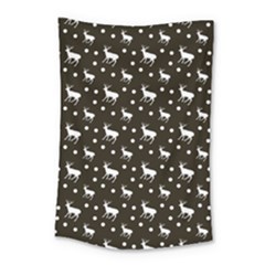 Deer Dots Brown Small Tapestry by snowwhitegirl