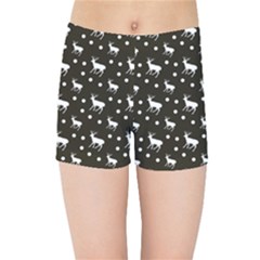 Deer Dots Brown Kids Sports Shorts by snowwhitegirl