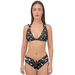 Deer Dots Brown Double Strap Halter Bikini Set