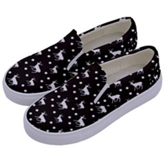 Deer Dots Brown Kids  Canvas Slip Ons by snowwhitegirl