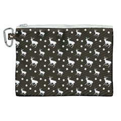 Deer Dots Brown Canvas Cosmetic Bag (xl) by snowwhitegirl