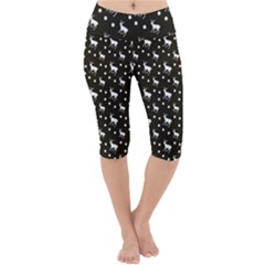 Deer Dots Brown Lightweight Velour Cropped Yoga Leggings