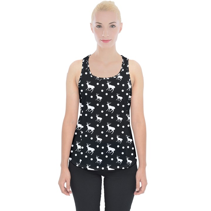 Deer Dots Black Piece Up Tank Top