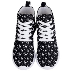 Deer Dots Black Women s Lightweight High Top Sneakers