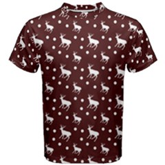 Deer Dots Red Men s Cotton Tee