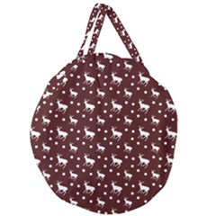 Deer Dots Red Giant Round Zipper Tote