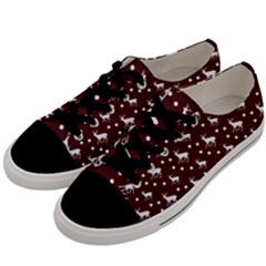 Deer Dots Red Men s Low Top Canvas Sneakers