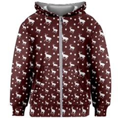 Deer Dots Red Kids Zipper Hoodie Without Drawstring by snowwhitegirl