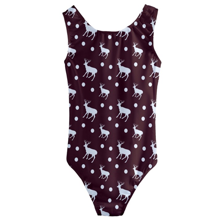 Deer Dots Red Kids  Cut-Out Back One Piece Swimsuit