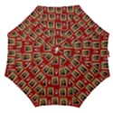 Mona Lisa Frame Pattern Red Straight Umbrellas View1