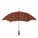 Mona Lisa Frame Pattern Red Straight Umbrellas View3