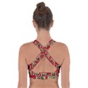 Mona Lisa Frame Pattern Red Cross Back Sports Bra View2