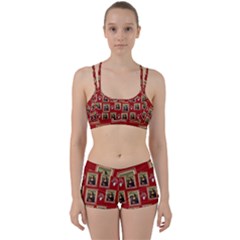 Mona Lisa Frame Pattern Red Perfect Fit Gym Set by snowwhitegirl