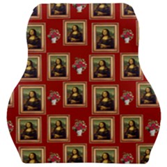 Mona Lisa Frame Pattern Red Car Seat Velour Cushion  by snowwhitegirl