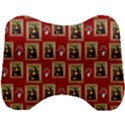 Mona Lisa Frame Pattern Red Head Support Cushion View1