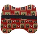 Mona Lisa Frame Pattern Red Head Support Cushion View2