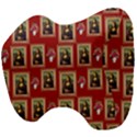 Mona Lisa Frame Pattern Red Head Support Cushion View4