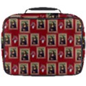 Mona Lisa Frame Pattern Red Full Print Lunch Bag View2