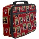 Mona Lisa Frame Pattern Red Full Print Lunch Bag View3