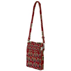 Mona Lisa Frame Pattern Red Multi Function Travel Bag