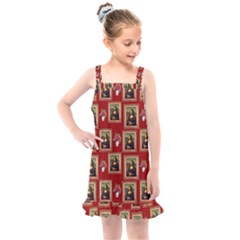 Mona Lisa Frame Pattern Red Kids  Overall Dress by snowwhitegirl