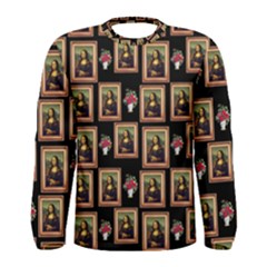 Mona Lisa Frame Pattern Men s Long Sleeve Tee