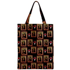 Mona Lisa Frame Pattern Zipper Classic Tote Bag by snowwhitegirl