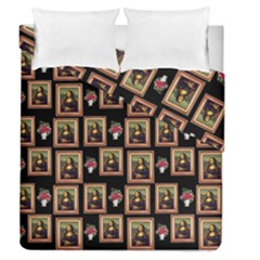 Mona Lisa Frame Pattern Duvet Cover Double Side (queen Size) by snowwhitegirl