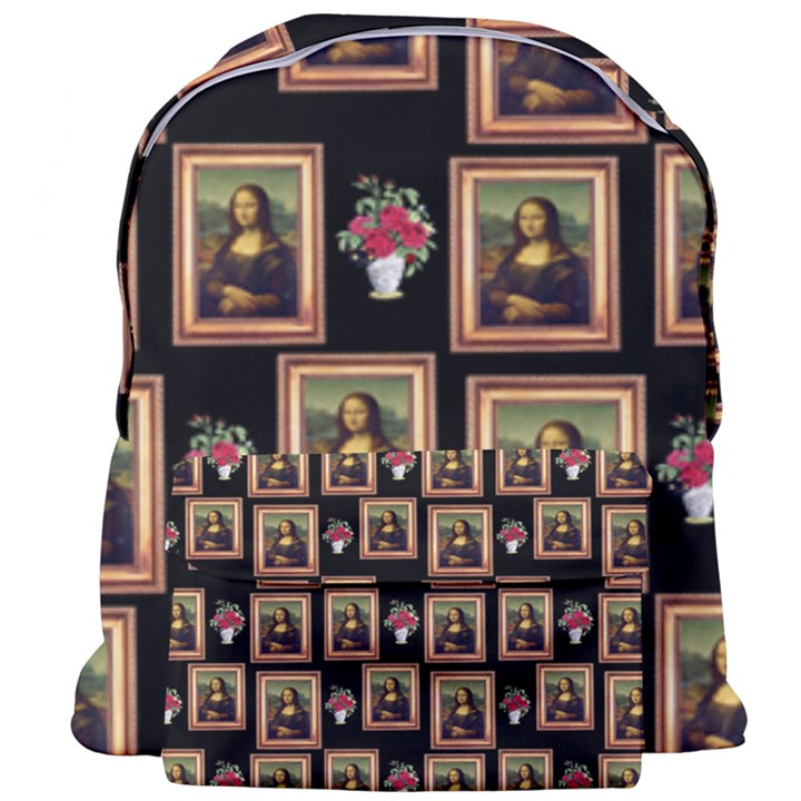 Mona Lisa Frame Pattern Giant Full Print Backpack