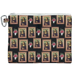 Mona Lisa Frame Pattern Canvas Cosmetic Bag (xxl)