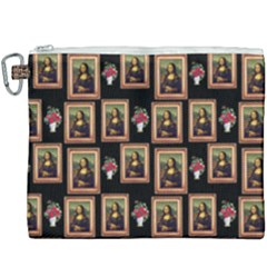 Mona Lisa Frame Pattern Canvas Cosmetic Bag (xxxl)