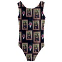 Mona Lisa Frame Pattern Kids  Cut-Out Back One Piece Swimsuit View1