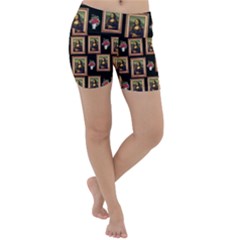 Mona Lisa Frame Pattern Lightweight Velour Yoga Shorts