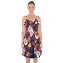 Mona Lisa Floral Black Ruffle Detail Chiffon Dress View1