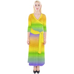 Ombre Quarter Sleeve Wrap Maxi Dress by Valentinaart