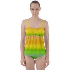 Ombre Twist Front Tankini Set by Valentinaart