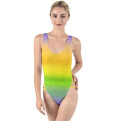 Ombre High Leg Strappy Swimsuit