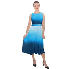 Ombre Midi Tie-back Chiffon Dress by Valentinaart