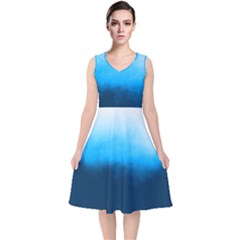 Ombre V-neck Midi Sleeveless Dress  by Valentinaart