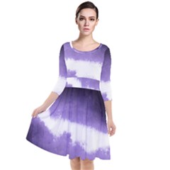 Ombre Quarter Sleeve Waist Band Dress