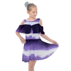 Ombre Kids  Shoulder Cutout Chiffon Dress