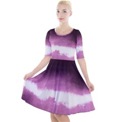 Ombre Quarter Sleeve A-line Dress