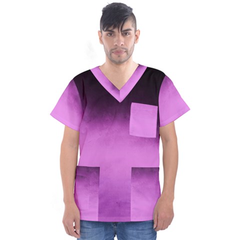 Ombre Men s V-neck Scrub Top by Valentinaart